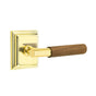 Emtek - Concealed Fastener, Select Privacy, Wilshire Rosette US3NL, T-Bar Stem US3NL, Dark Walnut Handle - Unlacquered Brass