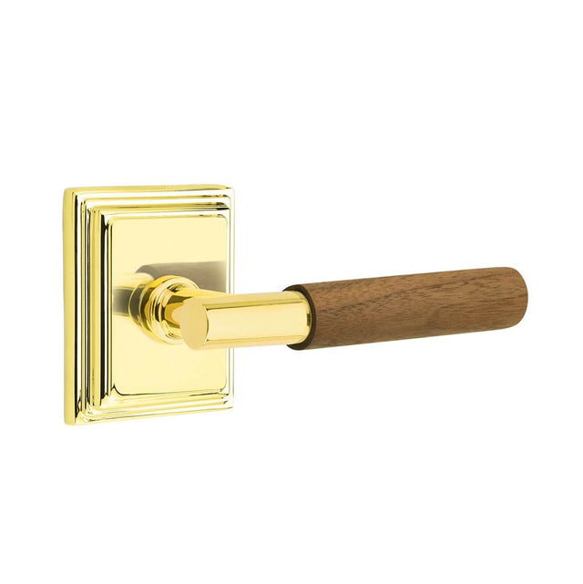 Emtek - Select Dummy, Wilshire Rosette US3NL, T-Bar Stem US3NL, Dark Walnut Handle - Unlacquered Brass