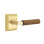 Emtek - Select Passage, Wilshire Rosette US4, L-Square Stem US4, Dark Walnut Handle, RH - Satin Brass