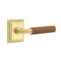 Emtek - Select Privacy, Wilshire Rosette US4, R-Bar Stem US4, Dark Walnut Handle, LH - Satin Brass
