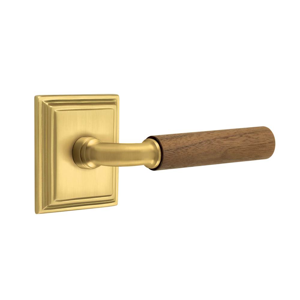 Emtek - Select Passage, Wilshire Rosette US7, R-Bar Stem US7, Dark Walnut Handle, LH - French Antique