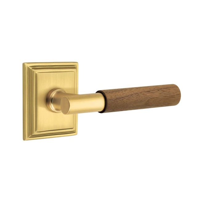 Emtek - Select Privacy, Wilshire Rosette US7, T-Bar Stem US7, Dark Walnut Handle, LH - French Antique