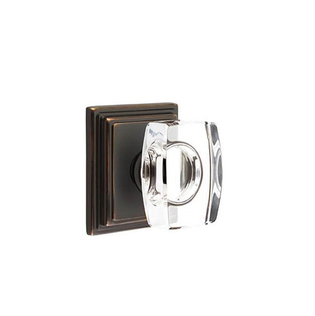 Emtek - Concealed, Passage, Wilshire Rosette, Windsor Crystal Knob, US10B - Oil Rubbed Bronze