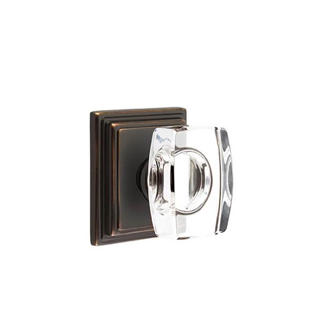 Emtek - Dummy, Wilshire Rosette, Windsor Crystal Knob, US10B - Oil Rubbed Bronze