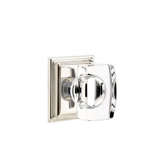 Emtek - Concealed, Passage, Wilshire Rosette, Windsor Crystal Knob, US14 - Polished Nickel