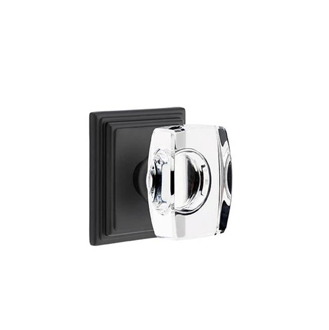 Emtek - Concealed, Passage, Wilshire Rosette, Windsor Crystal Knob, US19 - Flat Black