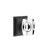 Emtek - Concealed, Passage, Wilshire Rosette, Windsor Crystal Knob, US19 - Flat Black