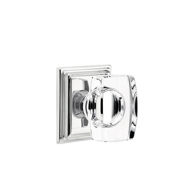 Emtek - Dummy, Wilshire Rosette, Windsor Crystal Knob, US26 - Polished Chrome