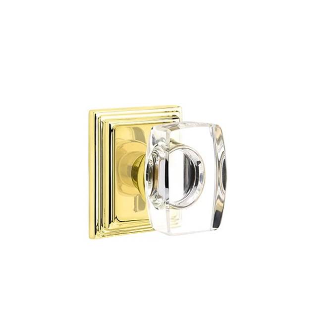 Emtek - Dummy, Wilshire Rosette, Windsor Crystal Knob, US3 Lifetime - Polished Brass