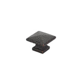 Emtek - Arts and Crafts Square Dimpled Knob, 1-1/4'', US10B - Oil Rubbed Bronze
