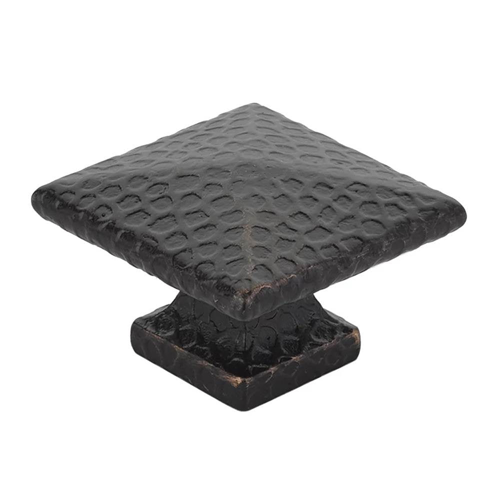Emtek - Arts and Crafts Square Dimpled Knob, 1-3/4'', US10B - Oil Rubbed Bronze