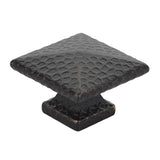 Emtek - Arts and Crafts Square Dimpled Knob, 1-3/4'', US10B - Oil Rubbed Bronze