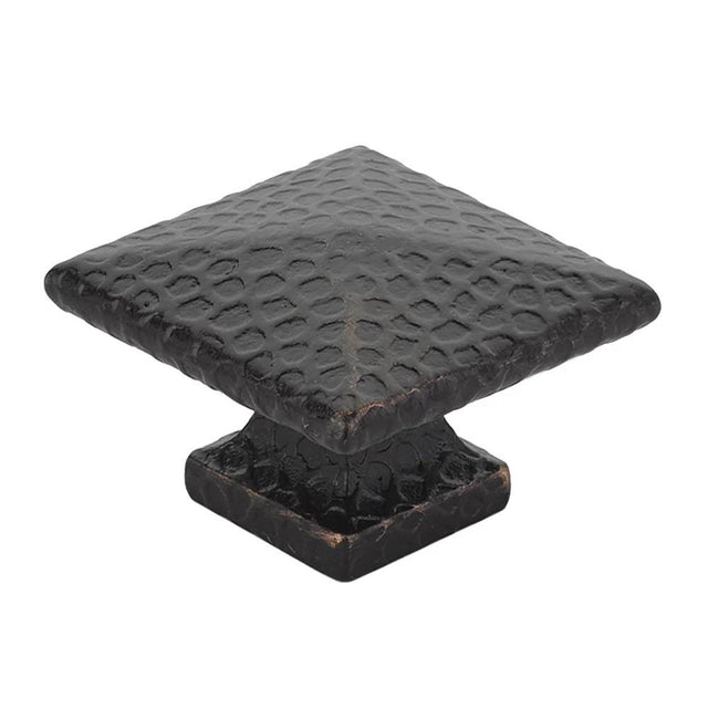 Emtek - Arts and Crafts Square Dimpled Knob, 1-3/4'', US10B - Oil Rubbed Bronze