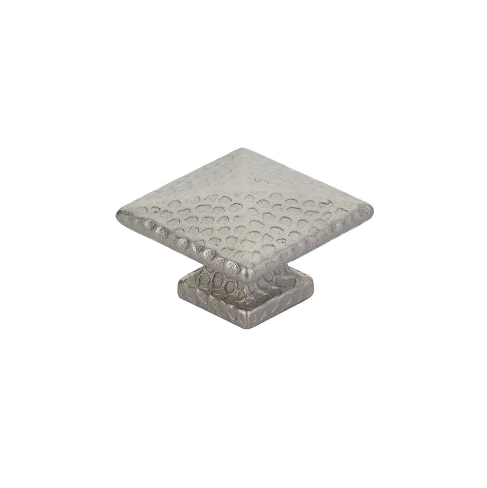 Emtek - Arts and Crafts Square Dimpled Knob, 1-3/4'', US15 - Satin Nickel