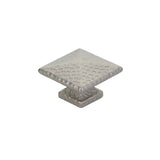 Emtek - Arts and Crafts Square Dimpled Knob, 1-3/4'', US15 - Satin Nickel