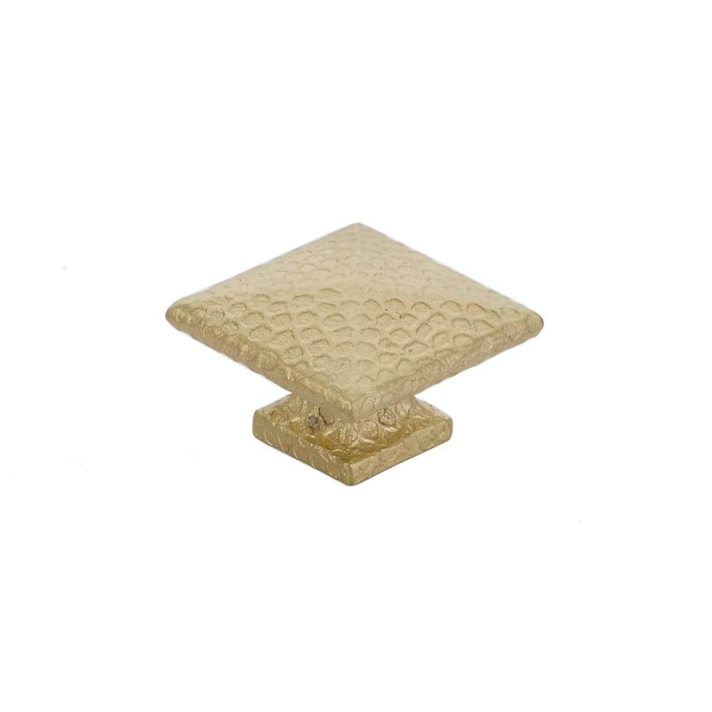 Emtek - Arts and Crafts Square Dimpled Knob, 1-3/4'', US4 - Satin Brass