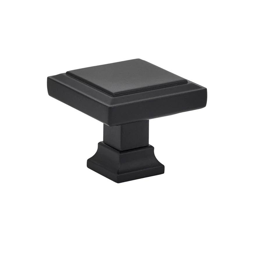 Emtek - Geometric Square Knob, 1-5/8'', US19 - Flat Black