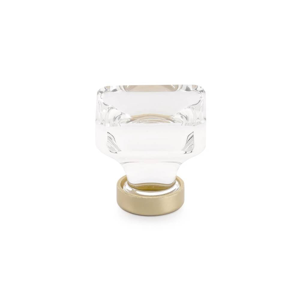 Emtek - Lido Crystal Knob, 1-3/8'', US4 - Satin Brass