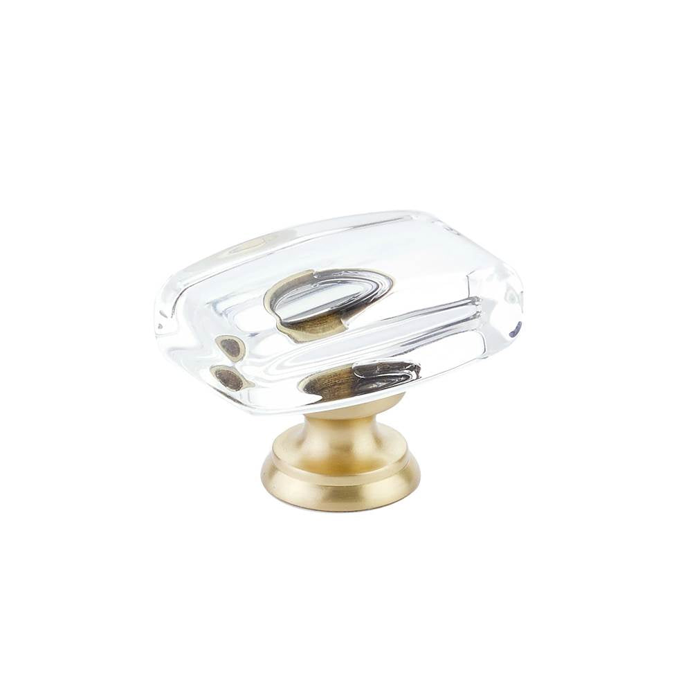 Emtek - Windsor Crystal Knob, Cabinet, 1-1/4'', US4 - Satin Brass