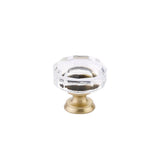 Emtek - Lowell Crystal Knob, Cabinet, 1-3/8'', US4 - Satin Brass