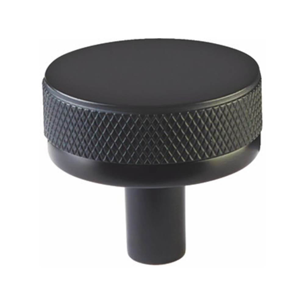 Emtek - SELECT Cabinet Knob 1-1/4'', Conical Stem US19, Knurled Knob US15 - Flat Black