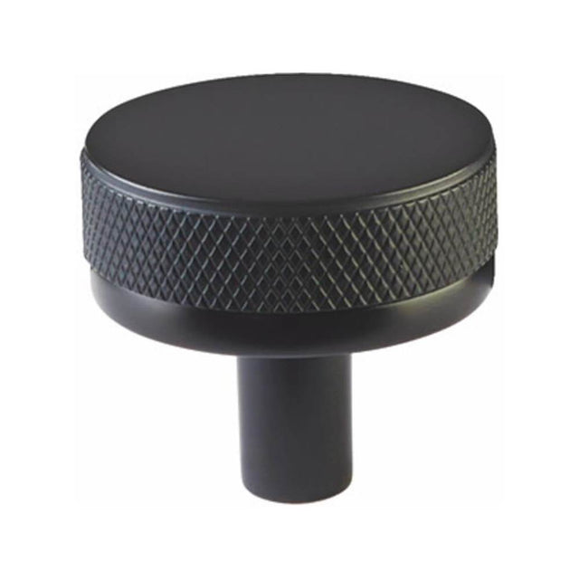 Emtek - SELECT Cabinet Knob 1-1/4'', Conical Stem US19, Knurled Knob US15 - Flat Black