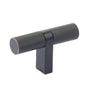 Emtek - Select Cabinet T-Knob 2-1/4'' overall, Rectangular Bar Stem US10B, Knurled Bar US10B - Oil Rubbed Bronze,Oil Rubbed Bronze