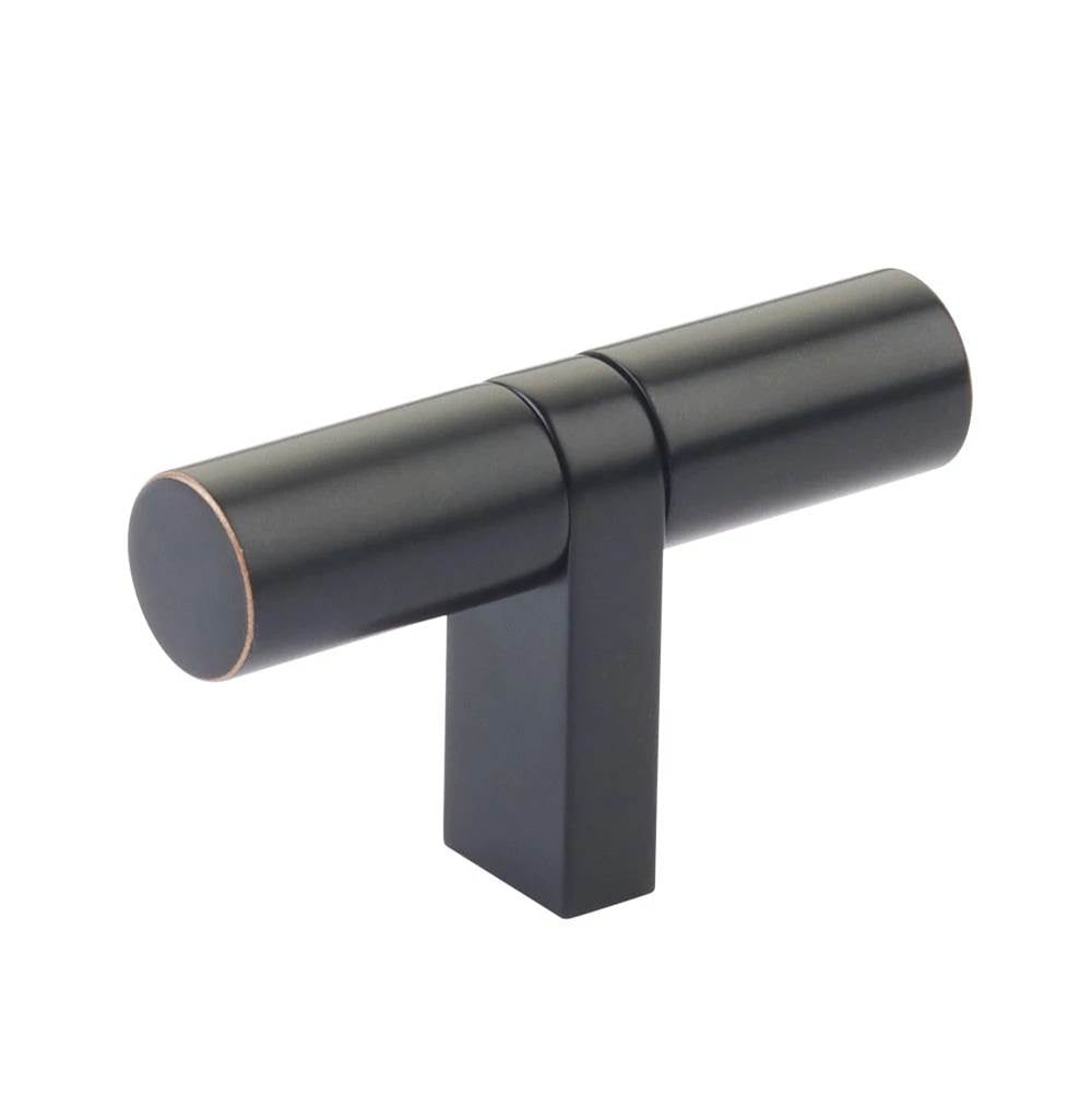 Emtek - Select Cabinet T-Knob 2-1/4'' overall, Rectangular Bar Stem US10B, Smooth Bar US10B - Oil Rubbed Bronze,Oil Rubbed Bronze