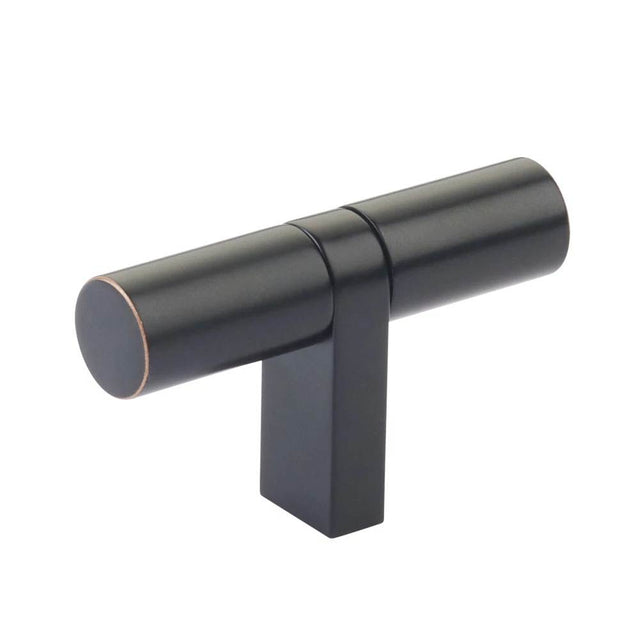 Emtek - Select Cabinet T-Knob 2-1/4'' overall, Rectangular Bar Stem US10B, Smooth Bar US10B - Oil Rubbed Bronze,Oil Rubbed Bronze