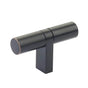Emtek - Select Cabinet T-Knob 2-1/4'' overall, Rectangular Bar Stem US10B, Smooth Bar US10B - Oil Rubbed Bronze,Oil Rubbed Bronze