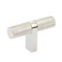 Emtek - Select Cabinet T-Knob 2-1/4'' overall, Rectangular Bar Stem US14, Knurled Bar US14 - Polished Nickel Lifetime,Polished Nickel Lifetime
