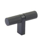 Emtek - Select Cabinet T-Knob 2-1/4'' overall, Rectangular Bar Stem US19, Knurled Bar US19 - Flat Black,Flat Black