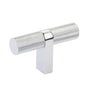 Emtek - Select Cabinet T-Knob 2-1/4'' overall, Rectangular Bar Stem US26, Knurled Bar US26 - Polished Chrome,Polished Chrome