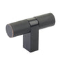 Emtek - Select Cabinet T-Knob 3-1/8'' overall, Rectangular Bar Stem US10B, Knurled Bar US10B - Oil Rubbed Bronze,Oil Rubbed Bronze