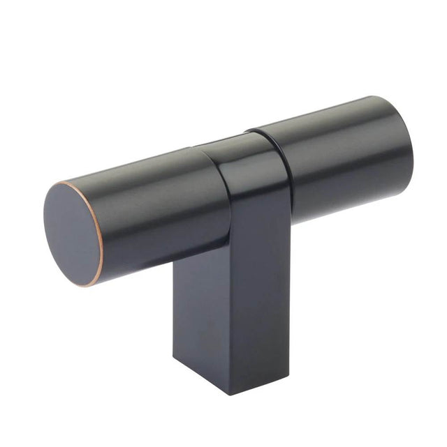 Emtek - Select Cabinet T-Knob 3-1/8'' overall, Rectangular Bar Stem US10B, Smooth Bar US10B - Oil Rubbed Bronze,Oil Rubbed Bronze