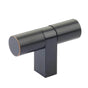 Emtek - Select Cabinet T-Knob 3-1/8'' overall, Rectangular Bar Stem US10B, Smooth Bar US10B - Oil Rubbed Bronze,Oil Rubbed Bronze