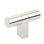 Emtek - Select Cabinet T-Knob 3-1/8'' overall, Rectangular Bar Stem US14, Smooth Bar US14 - Polished Nickel Lifetime,Polished Nickel Lifetime