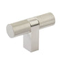 Emtek - Select Cabinet T-Knob 3-1/8'' overall, Rectangular Bar Stem US15, Knurled Bar US15 - Satin Nickel,Satin Nickel