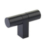 Emtek - Select Cabinet T-Knob 3-1/8'' overall, Rectangular Bar Stem US19, Smooth Bar US19 - Flat Black,Flat Black
