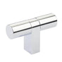Emtek - Select Cabinet T-Knob 3-1/8'' overall, Rectangular Bar Stem US26, Smooth Bar US26 - Polished Chrome,Polished Chrome