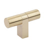Emtek - Select Cabinet T-Knob 3-1/8'' overall, Rectangular Bar Stem US4, Smooth Bar US4 - Satin Brass,Satin Brass