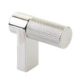Emtek - Select Cabinet Finger Pull 1-1/2'' overall, Rectangular Stem US14, Knurled Bar US14 - Polished Nickel Lifetime,Polished Nickel Lifetime