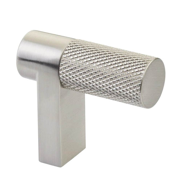 Emtek - Select Cabinet Finger Pull 1-1/2'' overall, Rectangular Stem US15, Knurled Bar US15 - Satin Nickel,Satin Nickel
