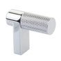 Emtek - Select Cabinet Finger Pull 1-1/2'' overall, Rectangular Stem US26, Knurled Bar US26 - Polished Chrome,Polished Chrome