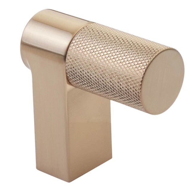 Emtek - Select Cabinet Finger Pull 2'' overall, Rectangular Stem Satin Copper, Knurled Bar Satin Copper - Satin Copper,Satin Copper