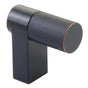 Emtek - Select Cabinet Finger Pull 2'' overall, Rectangular Stem US10B, Knurled Bar US10B - Oil Rubbed Bronze,Oil Rubbed Bronze