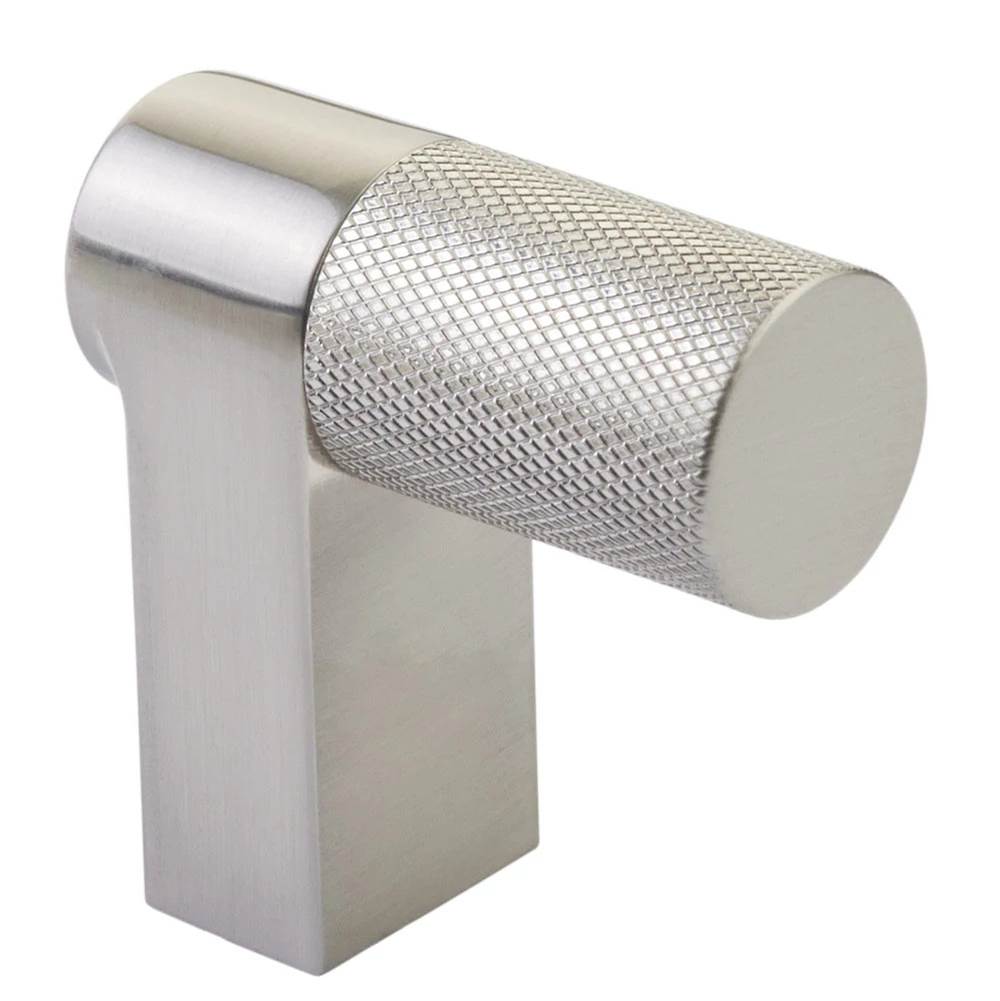 Emtek - Select Cabinet Finger Pull 2'' overall, Rectangular Stem US15, Knurled Bar US15 - Satin Nickel,Satin Nickel