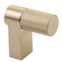 Emtek - Select Cabinet Finger Pull 2'' overall, Rectangular Stem US4, Knurled Bar US4 - Satin Brass,Satin Brass