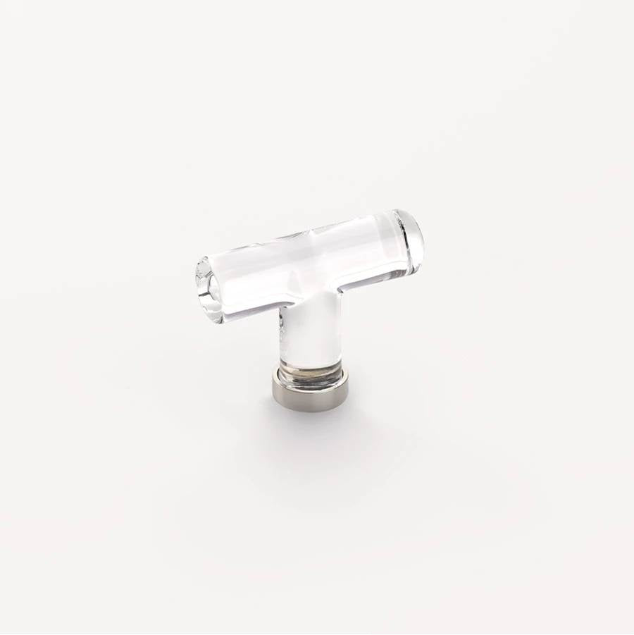 Emtek - Crystal T Knob, 2-1/8'', US14 - Polished Nickel