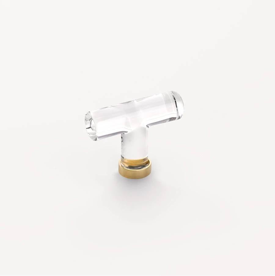 Emtek - Crystal T Knob, 2-1/8'', US3NL - Unlacquered Brass